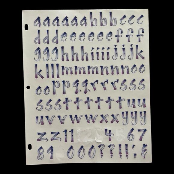 Scrapbooking Alphabet Sticker Lot 11 Incomplete Sheets Alphabitties and More - Picture 10 of 16